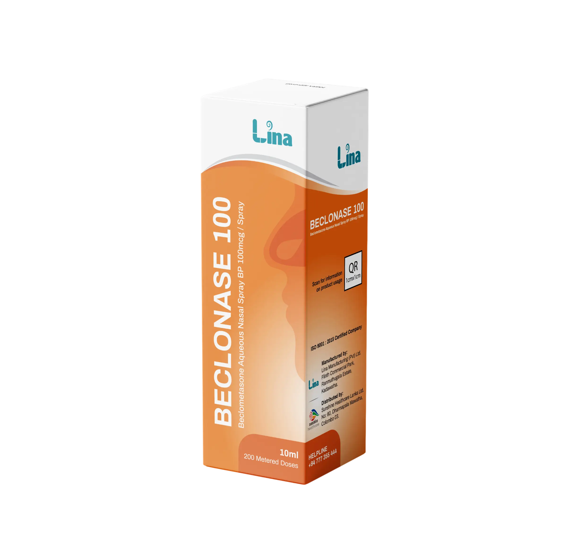Beclonase 100 nasal spray manufactured by Lina