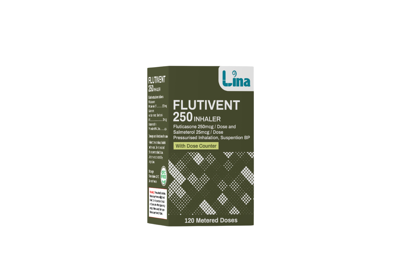 Flutivent 250 inhaler manufacturerd by Lina